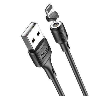 Кабель HOCO X52 USB to Ip 3A, 1m, PVC, PVC connectors, magnetic, Black (6931474735522) - изображение 4