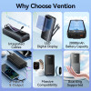 Зовнішній акумулятор Vention 20000mAh Power Bank (Micro-USB + USB-C + USB-A + USB-A) with Built-in USB-C and Lightning Cables 22.5W Black LED Display (7073)- № 3