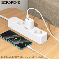 Мережевий зарядний пристрій BOROFONE BN29 Fuente PD30W+QC3.0 charger (EU) White (Цвет Білий) - фото № 8
