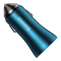 Автомобільний зарядний пристрій Baseus Golden Contactor Max Dual Fast Charger Car Charger U+C 60W Blue (Цвет Синий) - фото № 6