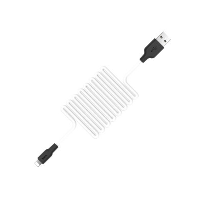 Кабель HOCO X21 USB to iP 2A, 1m, silicone, TPE connectors, Black+White - зображення 3
