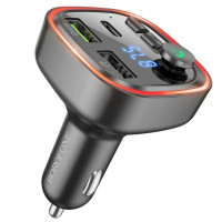 АЗП з FM-модулятором BOROFONE BC48 Broad QC3.0 car BT FM transmitter 18W Black (Колір Черный), Атикул k44377 |  купить на VILKI.NET - фото № 1