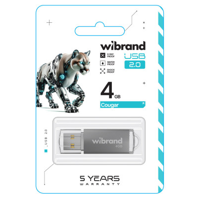Flash Wibrand USB 2.0 Cougar 4Gb Silver - зображення 2