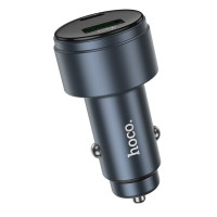 Автомобільний зарядний пристрій HOCO Z57B Glorious 63W dual-port digital display PD45W+QC3.0 car charger Metal Gray (Цвет Metal Gray) - фото № 4