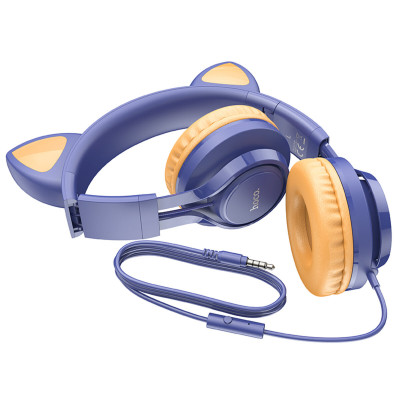 Навушники HOCO W36 Cat ear headphones with mic Midnight Blue - изображение 2