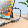 Мережевий адаптер HOCO UA37 Type-C ethernet adapter (1000 Mbps) Metal Gray (Metal Gray)- № 6