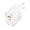 Мережевий зарядний пристрій BOROFONE BA89A Destello PD30W+QC3.0 charger (EU) White (Білий)- № 3