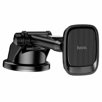 Тримач для мобільного HOCO CA116 Blue Shark center console magnetic car holder Black Metal Gray - зображення 2