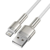 Кабель Baseus Cafule Series Metal Data Cable USB to IP 2.4A 1m White (Цвет Білий) - фото № 7