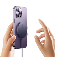 Бездротовий зарядний пристрій Baseus Simple Mini3 Magnetic Wireless Charger 15W Dusty Purple (Колір Dusty-Purple) - фото № 4
