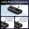 Зовнішній акумулятор Vention 20000mAh Power Bank (Micro-USB + USB-C + USB-A + USB-A) with Built-in USB-C and Lightning Cables 22.5W Black LED Display (7073)- № 4