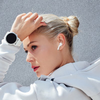 Бездротові навушники HOCO EW56 Plus Generoso true wireless ANC noise reduction BT headset White (Колір Белый) - фото № 8