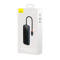 USB-хаб Baseus AcmeJoy 4-Port Type-C HUB Adapter（Type-C to USB3.0*3+Type-C PD&Data *1）Dark Gray (Колір Темно-серый) - фото № 7
