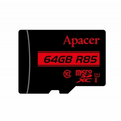 microSDXC (UHS-1) Apacer 64Gb Class 10 R85MB/s (AP64GMCSX10U5-RA) - изображение 1