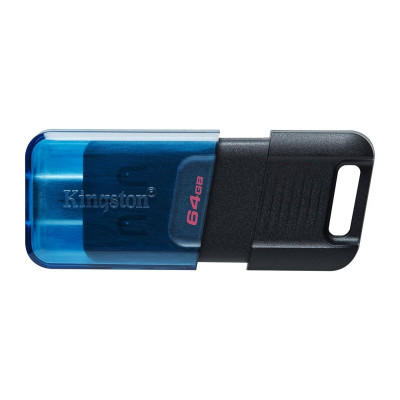 Flash Kingston USB 3.2 DT 80M 64GB Type-C Black/Blue - зображення 1