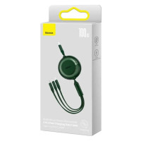 Кабель Baseus Bright Mirror 2 Series Retractable 3-in-1 Fast Charging  Data Cable Type-C to M+L+C 100W 1.1m Green (Колір Зелёный) - фото № 2