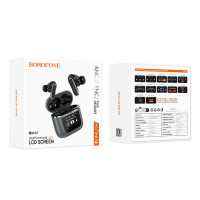 Бездротові навушники BOROFONE BW67 Gorgeous true wireless ANC+ENC noise reduction touch screen BT headset Metal Gray (Колір Metal Gray) - фото № 6