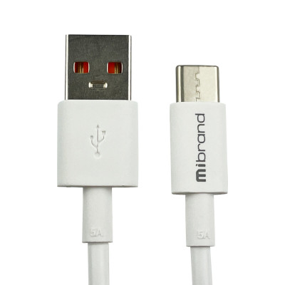 Кабель Mibrand MI-12 Сильноточная зарядная линия USB для Type-C 5А 1м Белый (MIDC/12TW) - изображение 1