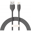 Кабель Baseus Jelly Liquid Silica Gel Fast Charging Data Cable USB to iP 2.4A 1.2m Black (7073)- № 2