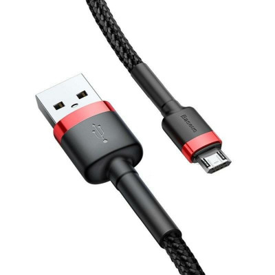 Кабель Baseus Cafule Cable USB For Micro 2.4A 1m Red+Black (CAMKLF-B91) - зображення 5