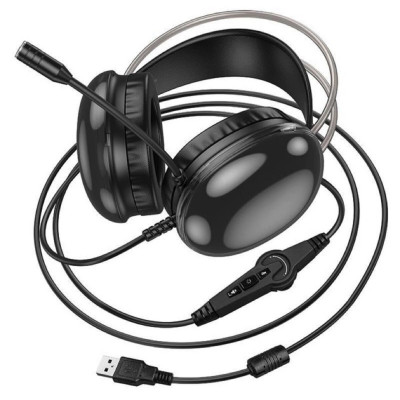 Навушники HOCO W109 Plus Rich USB7.1 channel gaming headphones Black - зображення 6
