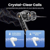 Бездротові навушники UGREEN WS200 HiTune T6 Hybrid Active Noise-Cancelling Earbuds(UGR-15158) (Белый)- № 5