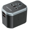 Зарядний пристрій Vention 3-портовый USB (C + A + A) Универсальный дорожный адаптер (20 Вт/18 Вт/18 Вт), черный (FJCB0)