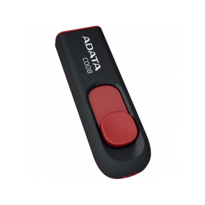 Flash A-DATA USB 2.0 C008 8Gb Black/Red (AC008-8G-RKD) - зображення 1