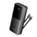 Зовнішній акумулятор Vention 20000mAh Power Bank (Micro-USB + USB-C + USB-A + USB-A) with Built-in USB-C and Lightning Cables 22.5W Black LED Display