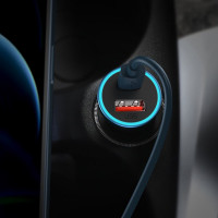 Автомобільний зарядний пристрій Baseus Golden Contactor Max Dual Fast Charger Car Charger U+C 60W Blue (Цвет Синий) - фото № 8