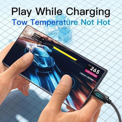 Кабель Essager Enjoy LED Digital Display USB Charging Cable Type C to Type C 100W 1m black (EXCTT1-XY01-P) (EXCTT1-XY01-P) - зображення 7