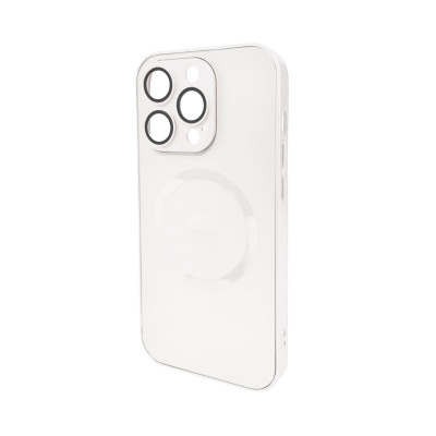 Чохол для смартфона AG Glass Matt Frame Color MagSafe Logo for Apple iPhone 15 Pro Pearly White (AGMattFrameMGiP15PWhite) - изображение 1