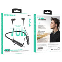 Бездротові навушники BOROFONE BE66 Motor neck-mounted BT headset Black (Колір Черный) - фото № 4