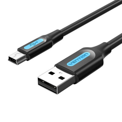 Кабель Vention USB 2.0 A Male to Mini-B Male Cable 1M Black PVC Type (COMBF) - изображение 1