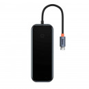 USB-хаб Baseus AcmeJoy 4-Port Type-C HUB Adapter（Type-C to USB3.0*3+Type-C PD&Data *1）Dark Gray