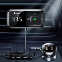 АЗП з FM-модулятором Baseus T Shaped S-16 Car Bluetooth MP3 Player Black (Цвет Черный) - фото № 7