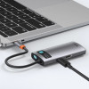 USB-хаб Baseus Metal Gleam Series 4-in-1 Multifunctional Type-C HUB Docking Station Gray（Type-C to HDMI*1+USB3.0*1+USB2.0*1+PD*1） (Gray)- № 8