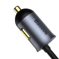 Автомобільний зарядний пристрій Baseus Share Together PPS multi-port Fast charging with extension cord 120W 2U+2C Gray (Цвет Серый) - фото № 4