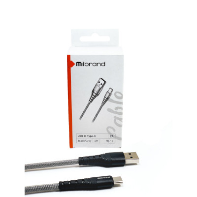 Кабель Mibrand MI-14 Зарядная линия для рыболовной сети USB для Type-C 2A 1м Черный/Серый (MIDC/14TBG) - изображение 4