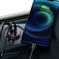 Автомобільний зарядний пристрій Baseus Share Together PPS multi-port Fast charging with extension cord 120W 2U+2C Gray (Цвет Серый) - фото № 7