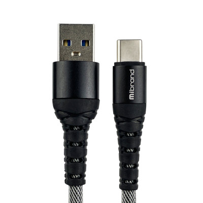Кабель Mibrand MI-14 Зарядная линия для рыболовной сети USB для Type-C 2A 1м Черный/Серый (MIDC/14TBG) - изображение 1