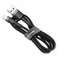 Кабель Baseus Cafule Cable USB For iP 2A 3m Gray+Black (Колір Темно-серый) - фото № 2
