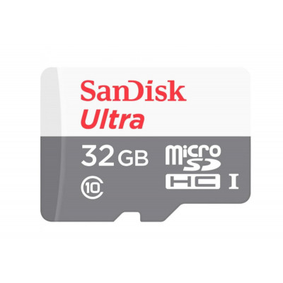 microSDHC (UHS-1) SanDisk Ultra 32Gb class 10 A1 (100Mb/s) (adapter SD) - изображение 1