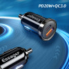 Автомобильный зарядный пристрій Essager Sunset Type-C — USB-кабель для зарядки Lightning 20 Вт, черный (ECC2Q-WL0A) (ECC2Q-WL0A) - изображение 3