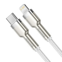 Кабель Baseus Cafule Series Metal Data Cable Type-C to iP PD 20W 1m White (Колір White) - фото № 3