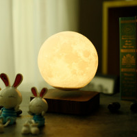 Магнітна левітаційна лампа HCNT Levitating Lamp Moon Dark Wood Grain (Цвет Dark Wood Grain) - фото № 3