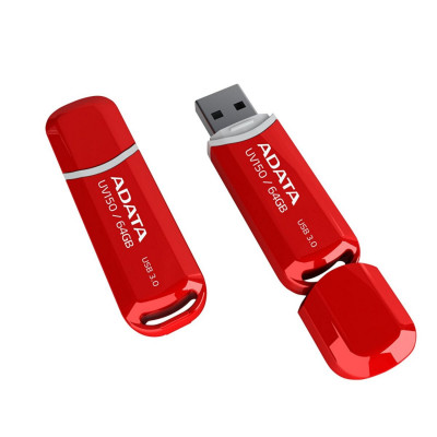 Flash A-DATA USB 3.0 AUV 150 64Gb Red (AUV150-64G-RRD) - зображення 1