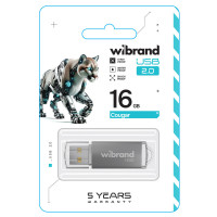 Флеш-накопичувач Wibrand USB 2.0 Cougar 16Gb Silver (Колір Серый) - фото № 2