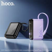 Зовнішній акумулятор HOCO J139 Hero 22.5W+PD20W fully compatible power bank(Type-C)(10000mAh) Purple (Колір Фиолетовый) - фото № 4