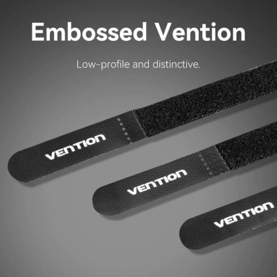 Стяжка для кабелів Vention Hook & Loop Cable Tie 180mm x 12mm Black (KAOB0) - изображение 7